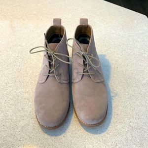 White Mountain, light taupe, suede short boots with laces. Size 9.